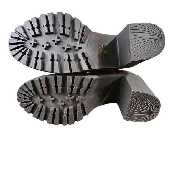 Soda Womens Size 10 Riding Booties Chunky Heel Army Military Boots Dark Brown - Picture 8 of 11